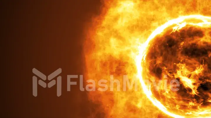 Sun surface with solar flares. Abstract scientific background