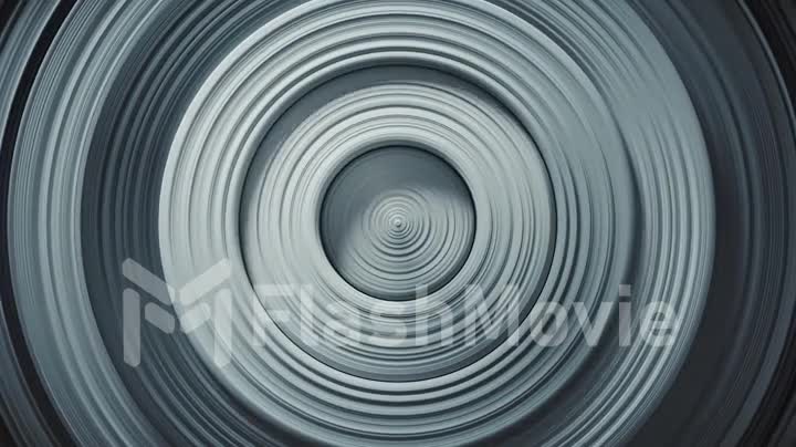 Abstract pattern of circles with displacement effect. White blank animation rings. Abstract background for business presentation. The center is shifted to the side. Seamless loop 4k 3d render