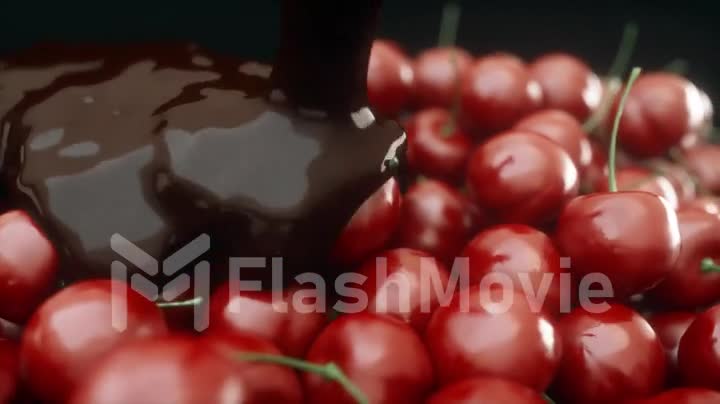 Stunning realistic animation of pouring liquid chocolate