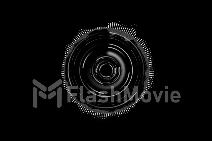 Round equalizer on a black background 3d illustration