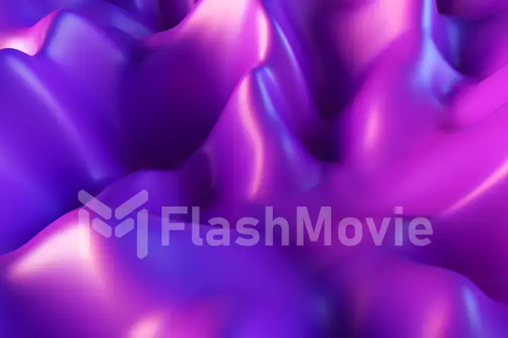 Abstract motion background. Blue purple modern fluid noise background. Deformed surface with smooth reflections and shadows. 3d illustration