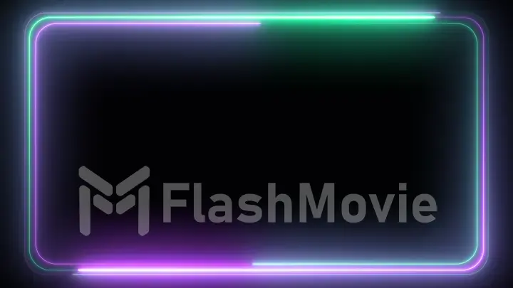 Abstract 3d illustration pattern of neon glowing ultraviolet lines, modern fluorescent light, neon box, pattern for LED screens projection technology, loop 4k background, blue purple spectrum