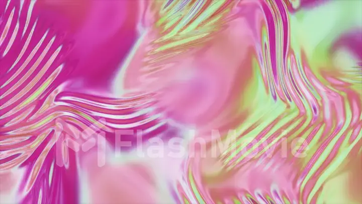 Abstract holographic liquid wave surface with ripple and swirl. 3d illustration