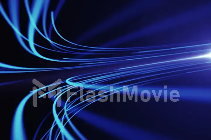 Abstract background with animation moving of lines for fiber optic network.