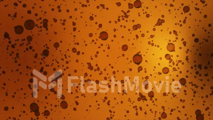 3d illustration of bacteria under a microscope in yellow color