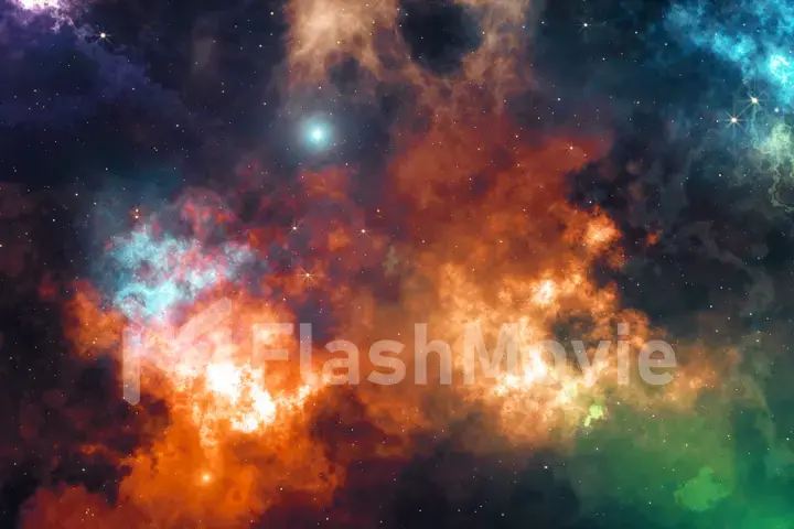 Universe filled with stars, nebula and galaxy 3d illustration