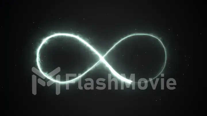 Illustration appearance of infinity shape from fire on dark background.