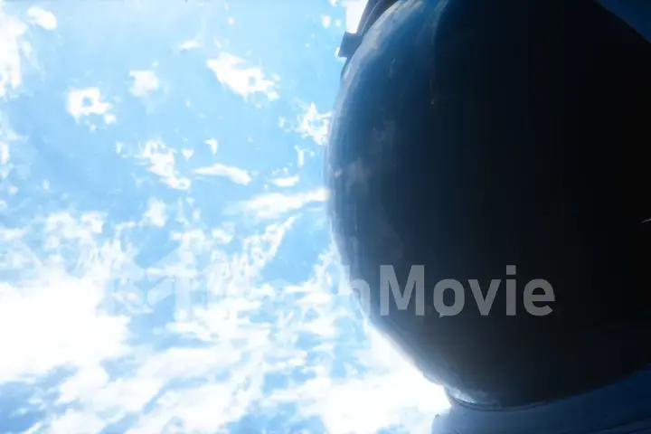 A lone astronaut looks at the planet earth 3d illustration