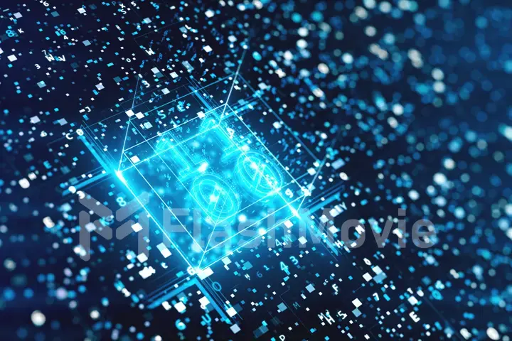 Abstract digital background with Hexadecimal and binary code 3d illustration