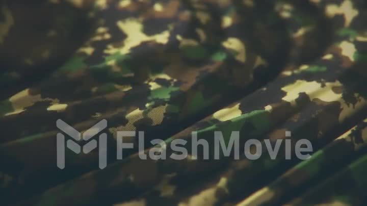 Animation on military camouflage fabric. Military background. Elegant and luxurious dynamic style for military and military action template.