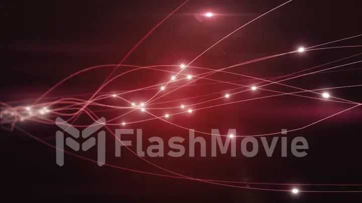 The concept of signal transmission over an optical fiber 3d illustration