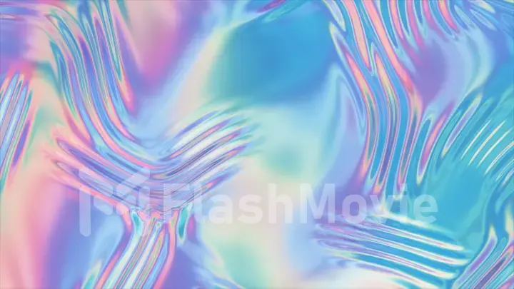 Abstract holographic liquid wave surface with ripple and swirl. 3d illustration