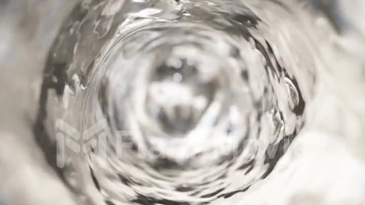 Water moves in a glass
