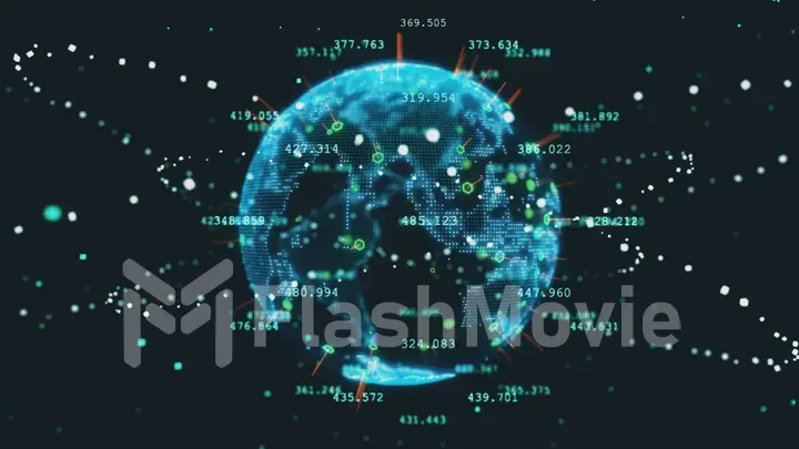 Rotating planet earth future 3d illustration technology business concept