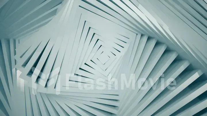 Abstract squares pattern with offset effect. Animation of white empty squares. Abstract background for business presentation. 3d illustration