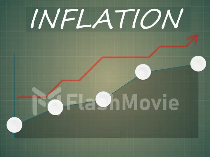 Word Inflation on an uptrend arrow on a checkered background