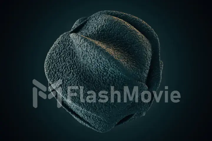 Abstract Black Textured Sponge Organic Sphere 3d illustration