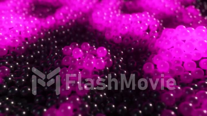 Dynamic glowing balls in purple color