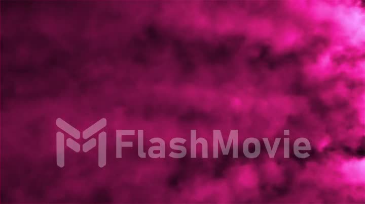 Fast moving puffs of pink smoke on an isolated black background