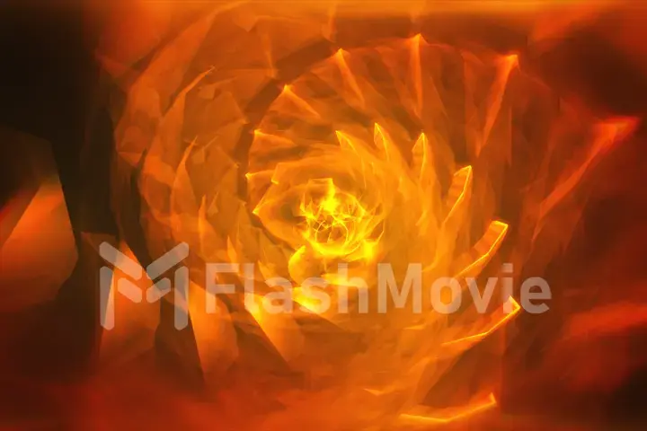 Orange abstract hypnotic background. Twisting spiral 3d illustration