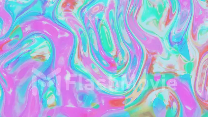 Animated 3D waving fabric texture. Liquid holographic background. Smooth wave surface of silk fabric with ripples and folds of fabric. 3d illustration