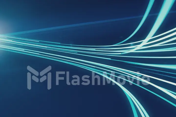 Abstract background with animation moving of lines for fiber optic network 3d illustration.See more color options in my portfolio