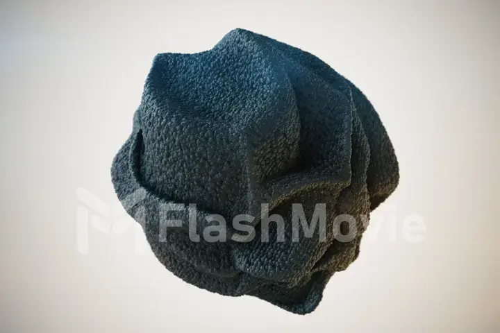 Abstract Black Textured Sponge Organic Sphere 3d illustration