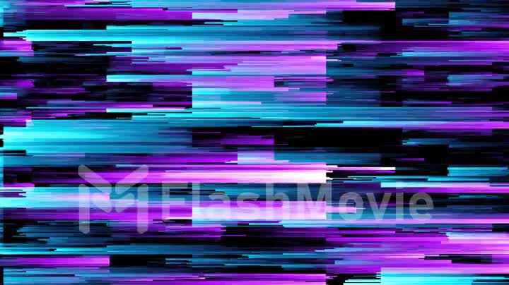 Abstract seamless loop animation of pixel sorting pattern glitch effect. Use in music video, transitions, broadcast, Fluorescent ultraviolet light, laser neon lines. Blue pink spectrum