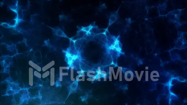 Blue glowing abstract tekustura abstraction, smoke, lines, rectangles on a black background