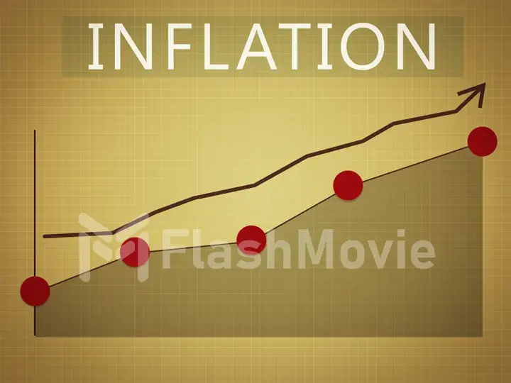 Word Inflation on an uptrend arrow on a checkered background