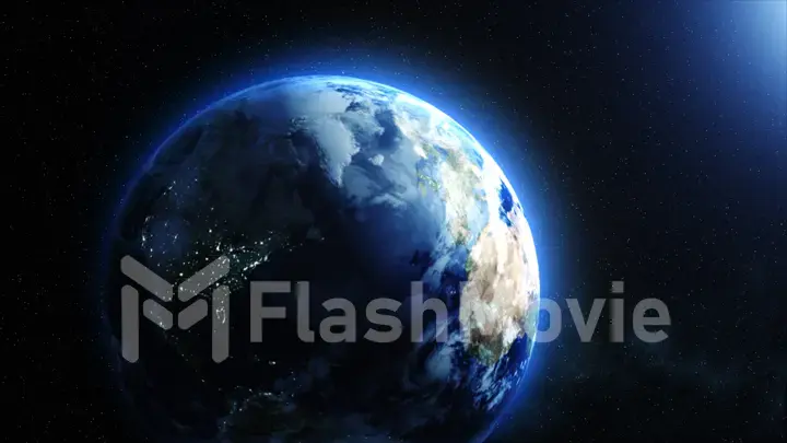 earth blue shining - Elements of this image furnished by NASA - horizon and stars