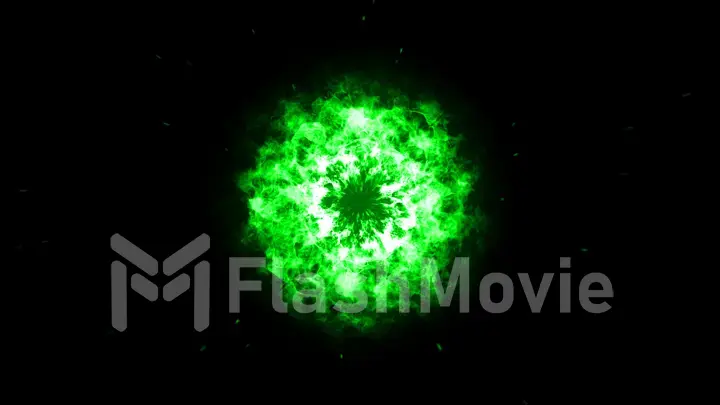 Explosive shock wave on a black isolated background 3d illustration