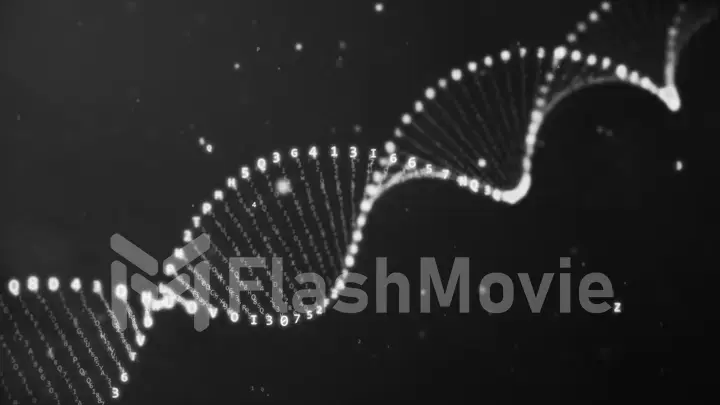 DNA rotation from hexadecimal code 3d illustration