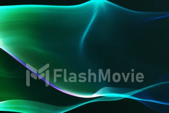 green silk texture - abstract waves 3d illustration