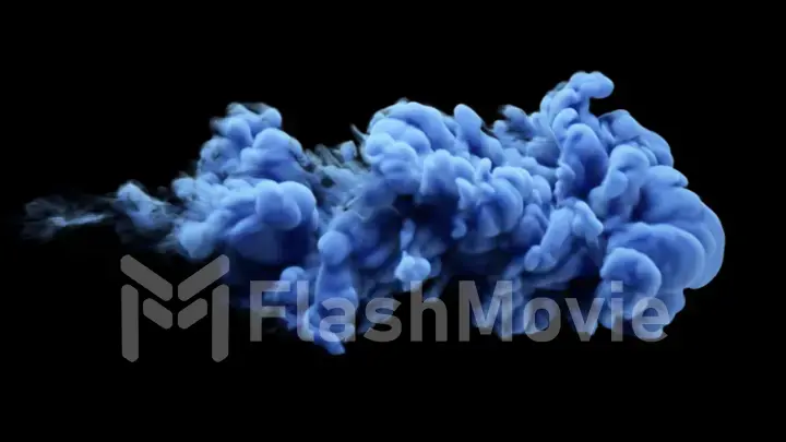 Ink in water on black isolated background 3d illustration