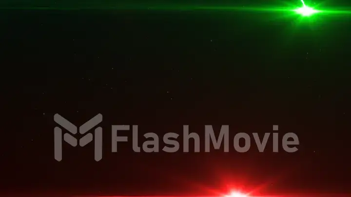 green and red light twin lens flare special effect