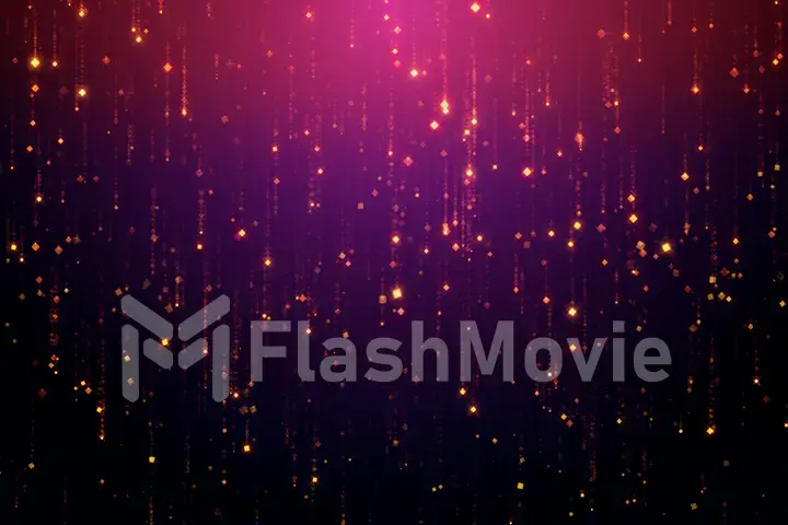 3d illustration abstract falling sparkle rain glamor background for led screens