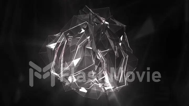 Transforming to music abstract crystal surface 3d illustration