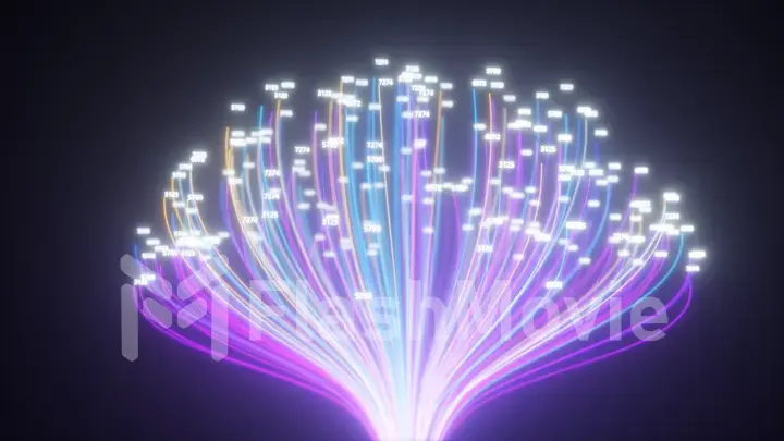 Growing tree transmitting internet cloud computing data. The concept of network technologies, neural networks or artificial intelligence 3d illustration