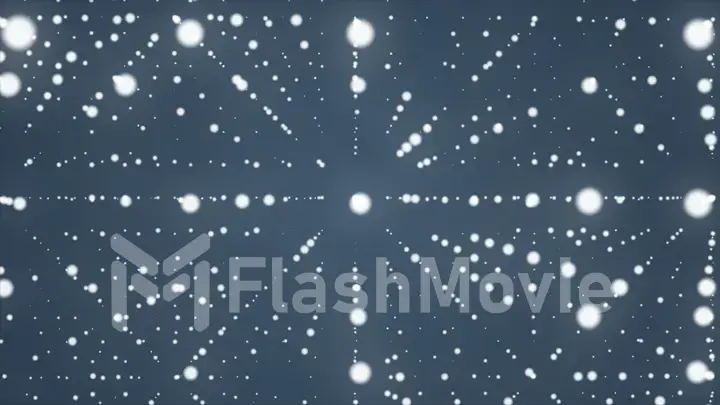 Abstract background. Matrix of glowing stars with illusion of depth. Abstract futuristic space background
