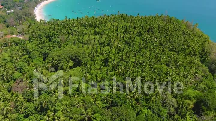 Aerial photography on the beautiful Karon beach in Thailand. Hot resort place