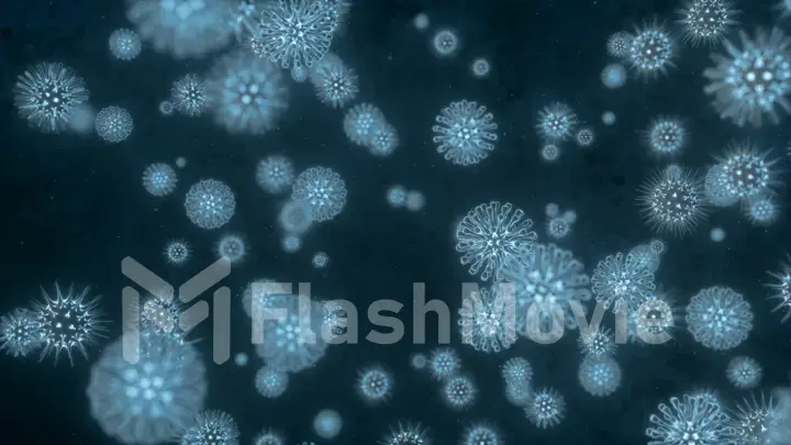 Pathogen outbreak of bacterium and virus, disease causing microorganisms like the Coronavirus - 3d illustration