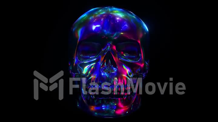 Human skull reflective background environment