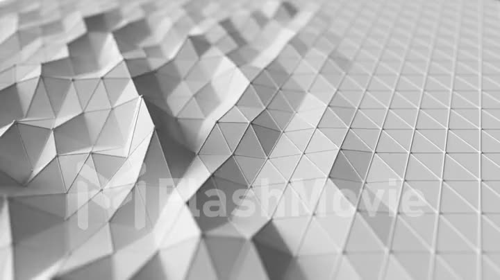 Beautiful white low poly surface