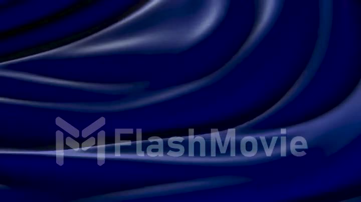 Animation of a blue developing silk fabric. Elegant and luxurious fashionable dynamic style.