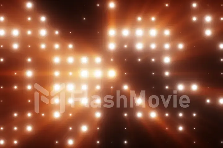 Bright flash of LED lights with rays of light 3d illustration