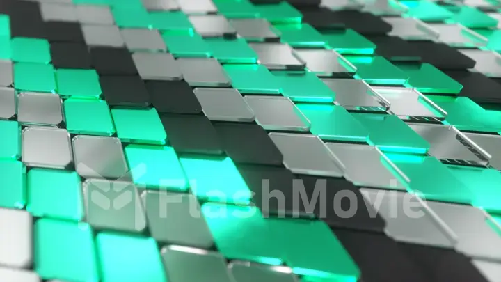 Abstract wave surface of geometric shapes. 3d illustration