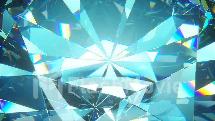 Beautiful slowly rotating diamond. 3d illustration, nice looping abstract background.