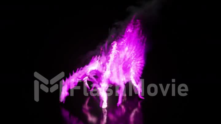 Burning Collection. Purple spider. Nature and animals concept. Orange color. 3d animation of seamless loop.
