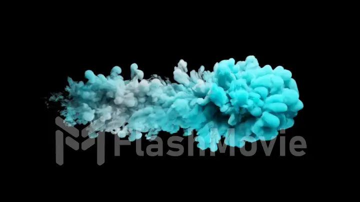 Splash of colored ink. Mysterious illusion. Multicolored cloud of smoke on a black isolated background. 3d illustration